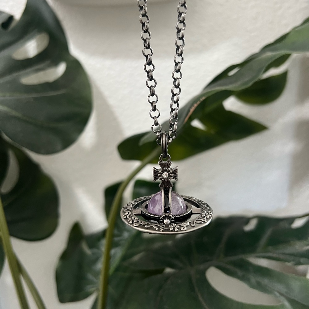 Vivienne Westwood Purple Orb Necklace - Picture 2 of 2